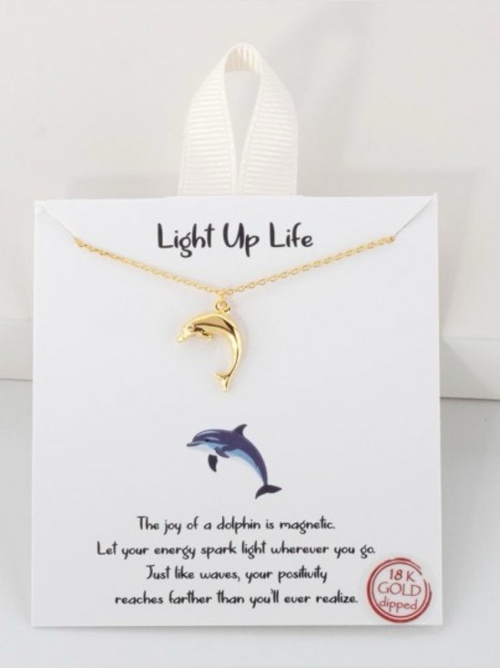 Jewelry - Gold Dolphin Pendant Necklace - Gold